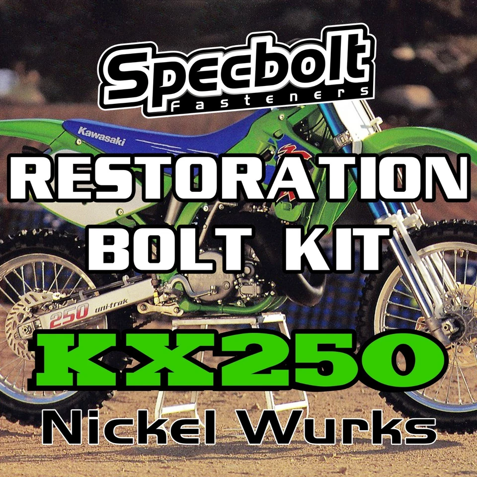 Kit de pernos de restauración Specbolt para sujetadores Kawasaki KX250 níquel Wurks KX 250 Foto 1 de 4