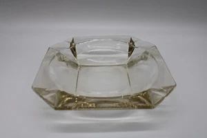 Vintage 1980s Large Glass Octagon Ashtray - Pipes Cigars Cigarettes Trinket Dish - Picture 1 of 8