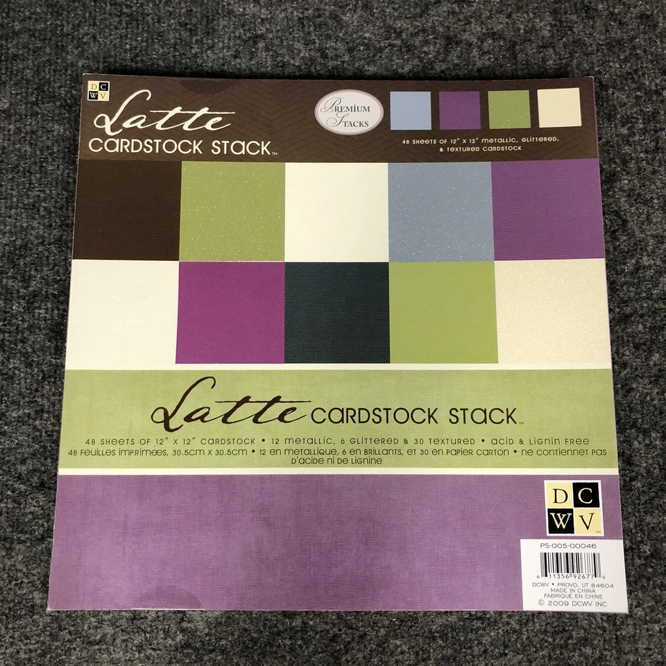 DCWV Latte Cardstock Stack Metallic, Glittered, Textured 12x12 48pk Sealed - Image 1 of 4