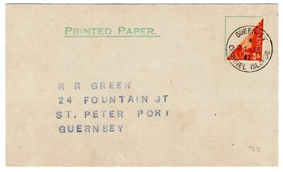 GB Channel Is GUERNSEY WW2 Card 2d KGV Bisect 1941{samwells-covers}PE18 - Image 1 of 4