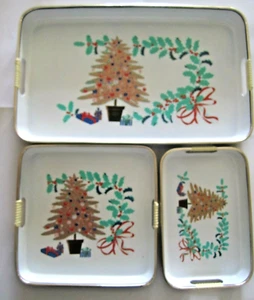 Mid Century Japanese Lacquerware Nesting Trays – Set of 3 - Holiday Christmas - Picture 1 of 10