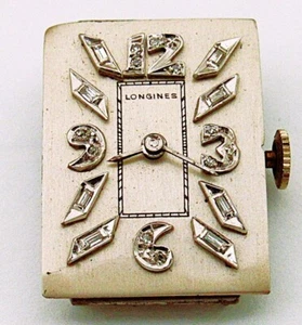 Longines 9L Handaufzug mit ausgefallenem Diamant Armbanduhrwerk, toller Läufer - Bild 1 von 6
