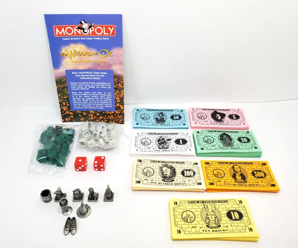 Monopoly The Wizard of OZ Collector's Edition Parts Tokens Money Houses Hotels - Image 1 of 4