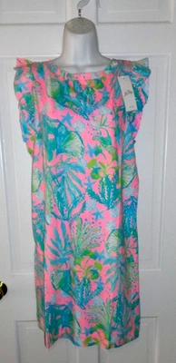 NUEVO CON ETIQUETAS VESTIDO LILLY PULITZER MANDEVILLA BEBÉ CADERA NÁUTICO LAINA XL Foto 1 de 4