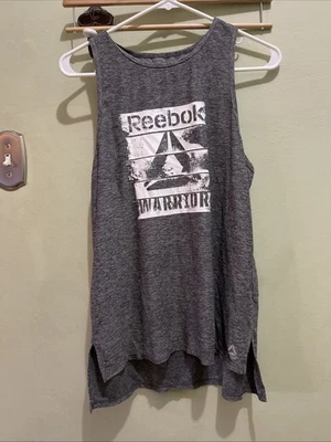Regata Reebok Feminina Warriors Tamanho Médio Nova Sem etiquetas Cinza - Imagem 1 de 4