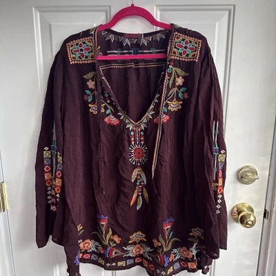 Johnny Was 3X Embroidered Blouse - Image 1 of 4