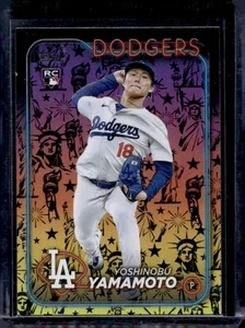 2024 Topps Yoshinobu Yamamoto RC Holiday Statue of Liberty Rookie #553 Dodgers - Picture 1 of 2