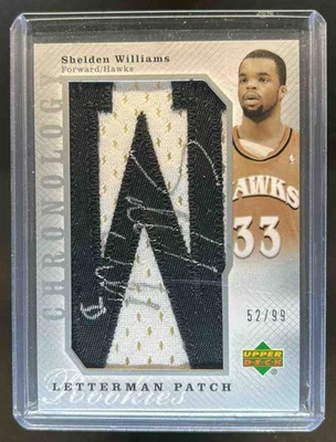 2006-07 Upper Deck Chronology Shelden Williams Letterman W Patch Auto #52/99 - Image 1 of 2