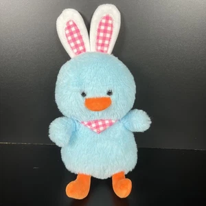 Hobby Lobby Blue Chick Pink Gingham Rabbit Ears Easter Plush 10” - Picture 1 of 5