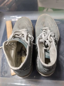 Mujer Vans Sk8 Hi Zapatos Apilados Cónicos 9.5 Gris Lona Plataforma Con Cordones 721356 - Imagen 1 de 21