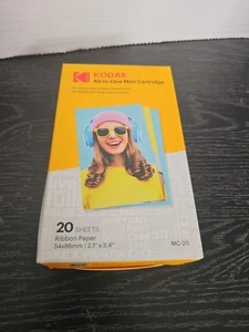 KODAK All-In-One Mini Cartridge | 20 Sheets | Ribbon Paper | 2.1" x 3.4" MC-20 - Picture 1 of 8
