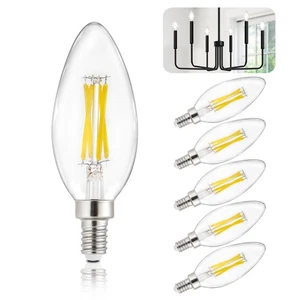 LED Light Bulbs E12: 6-Pack Candelabra Candle Light Bulb 4W Equivalent 40W - Picture 1 of 7