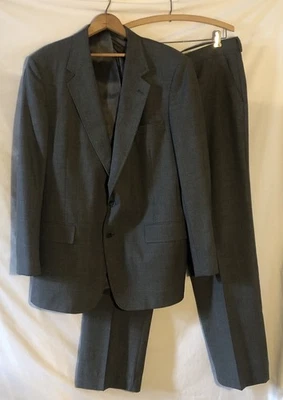 Blazer Traje Pantalón Gris 36/31 Mezcla Lana De Colección Oakton Ltd Para Hombres 44L 2 piezas Hecho en EE. UU. Foto 1 de 4