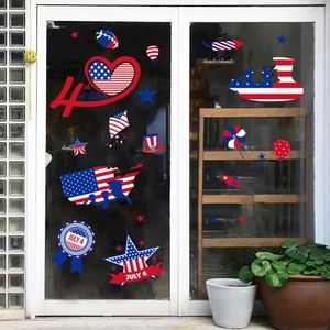 4 Sheets Independence Day Stickers Theme Electrostatic Clings for - Zdjęcie 1 z 12