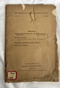 1920 Minnesota Historical Society Bulletin Recrutement Ingénieurs Livre Première Guerre Mondiale - Photo 1/6