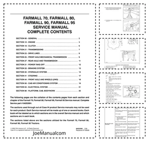 Manual de servicio de tractores Farmall Case 70 80 90 95 PDF - Imagen 1 de 1