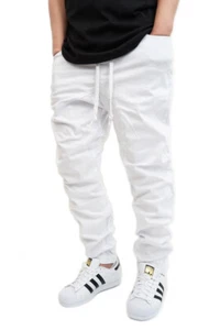 MEN'S TWILL DROP CROTCH JOGGER PANTS SIZE S-5XL VICTORIOUS *18 COLORS BIKER - Picture 1 of 58
