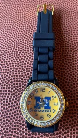 Women's Watch Mizzou Missouri Tigers Rhinestone Jelly Silicone Bling Glitz Cover