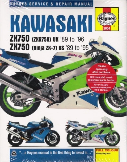 Kawasaki ZX750 ZX7 1989-1996 Ninja Haynes manual de mantenimiento de reparación de servicio 2727 Foto 1 de 1