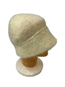 Donegal Design Womens Hat Mohair Wool Ivory Bucket Hat Ireland Cream - Picture 1 of 7
