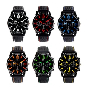 OROLOGIO QUARZO SILICONE PLASTICA GRAND TOURING UNISEX DA POLSO BIANCO ROSSO - Foto 1 di 8