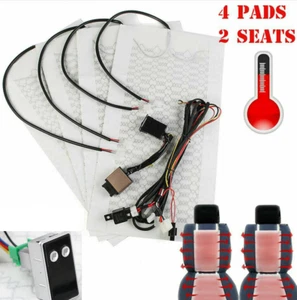 Kit Calefactor Asiento Calefactor Asiento Coche Fibra Carbono Universal 12V Juego Interruptor 5 Niveles - Imagen 1 de 12