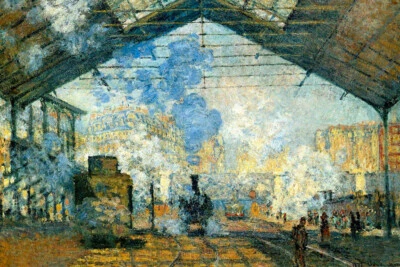 Claude Monet La Gare Saint Lazare Cool Wall Decor Art Print Poster 18x12 - Image 1 of 3
