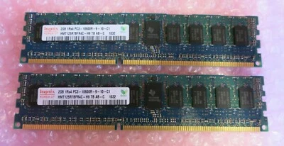 Hynix HMT125R7BFR4C-H9 4GB 2x2GB PC3-10600 DDR3-1333MHz ECC CL9 240P DIMM Memory - Image 1 of 3