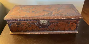 Cherries Pencil Artist Flemish box Pyrography wood burn carved Jewelry - Picture 1 of 4
