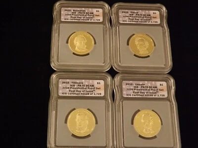 2010 -S    Presidents     4 Coin Set     Flag Label       ICG     PR 70 DCAM - Image 1 of 2