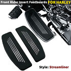 Black Frront Streamliner Insert Floorboard Footboard Pad Fit For Harley Touring