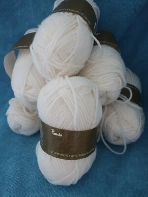 6 x 50g  PANDA WOOLBLEND ARAN 8 Ply Knitting crochet Yarn 50% WOOL 50 % ACRYLIC - image 1 of 4