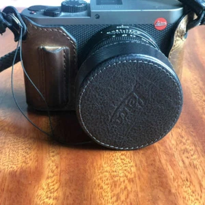 Designed For LeicaQ QP Q2 Q3 Genuine leather Lens Cap Lens Protection Cover - Imagen 1 de 3