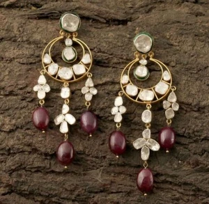 925 Sterling Silver Natural Diamond Anniversary Drop/Dangle Earrings - Picture 1 of 5