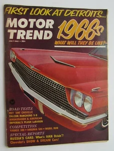 Motor Trend Magazine Jul 65 First Look  Detroits 1966's s What Will They be Like - Picture 1 of 10