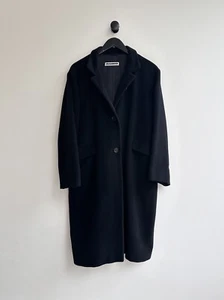 Vintage Jil Sander Navy Wool Heavy Coat Jacket Size 42 IT Women's - Picture 1 of 13