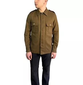 Vintage A.P.C Men's Military Jacket Button Multipockets Blazer Green Size S - Picture 1 of 16