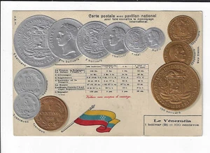 Venezuela Coinage Postcard Embossed p2033 - Picture 1 of 2