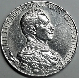 RAR: Kaiserreich 3 Mark 1913 A Silber RANDSCHRIFT VERKEHRT HERUM !vz/xf + Kapsel - Bild 1 von 4