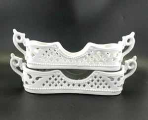 2 xVTG PT Porcelain Treasures Cheese Crackers Condiment Serving Dish Perforated  - Picture 1 of 12