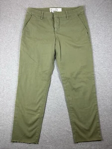 Pantalone donna Frank & Eileen 4 verde caviglia orlo grezzo chino cotone elasticizzato stoppino - Foto 1 di 6