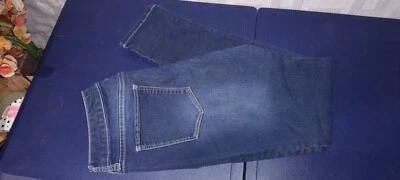 Decree弹力牛仔打底裤女式13码蓝色低腰深水洗 — 第 1/4 张图片