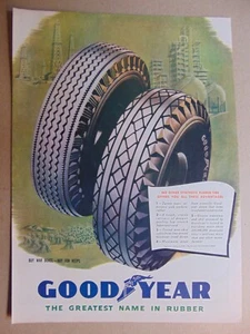 1944 GOOD YEAR The Greatest Name In Rubber Tires vintage art print ad - Picture 1 of 1