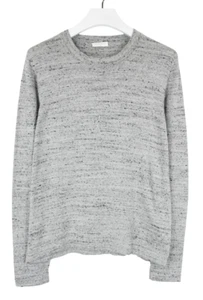 SANDRO Jumper Men's LARGE Pullover Crew Neck Knitted Melange Grey - Picture 1 of 10