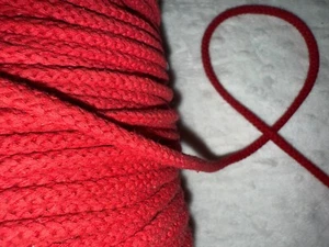 10 yards cherry red woven cotton replacement drawstring cording 1/4" wide - Picture 1 of 2