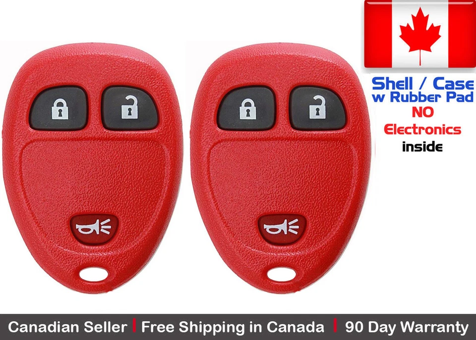 2x Red Replacement Keyless Remote Key Fob For Chevy Buick Pontiac - Shell Only - Image 1 of 1