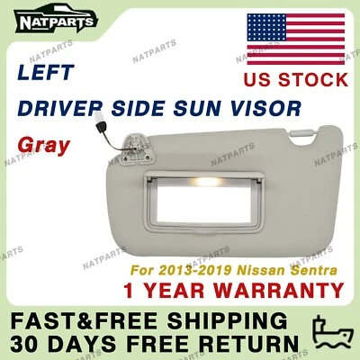 Left Driver Sun Visor w/Light for Nissan Sentra 2013-2019 96401-3SG8A - Image 1 of 4