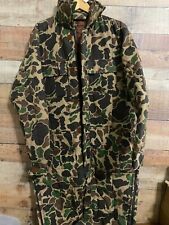 Vintage Mens Trophy Club Coveralls Insulated Hunting - Size Med Frog Camo 