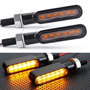 2x Motorcycle Motorbike Universal Turn Signal Indicators Light Lamp Bulb Amber - Picture 1 of 11