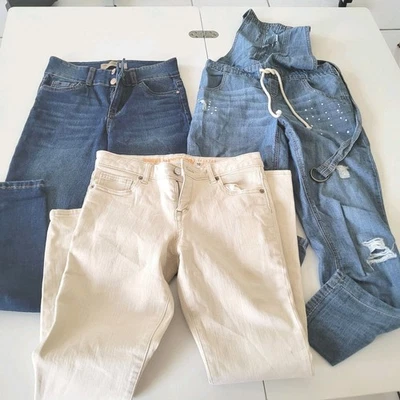 Justice Gymboree Celebrity Rosa Niñas Pantalones Jeans Lote Talla 10 12 Lote de 3 Paquete Foto 1 de 4